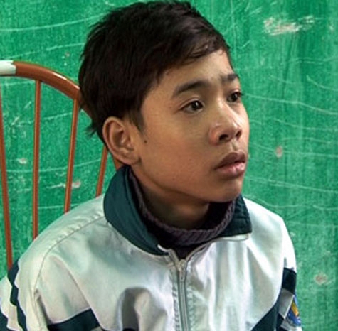 Thuấn giết người khi đang là học sinh lớp 8 Trường THCS Trung Chính, huyện Lương Tài, tỉnh Bắc Ninh. - duluan2_phapluat_270614_1159