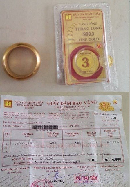 Hy hữu: Khách hàng “tố” Bảo Tín Minh Châu bán vàng giả